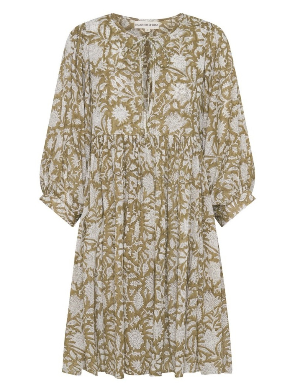 Daughters of India Kyra mini dress olive size small